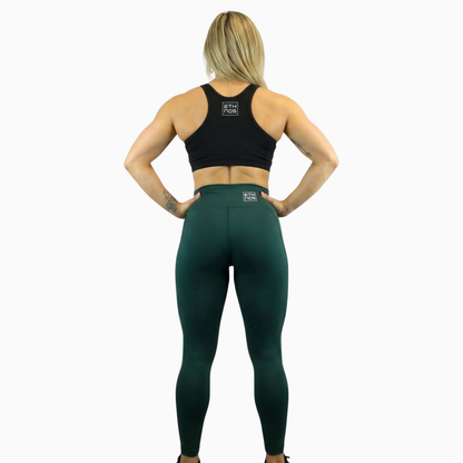 HIGH RISE LEGGINGS - EMERALD GREEN