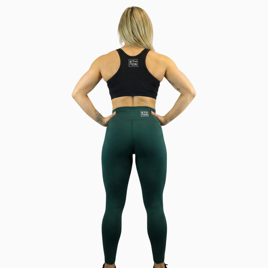 HIGH RISE LEGGINGS - EMERALD GREEN